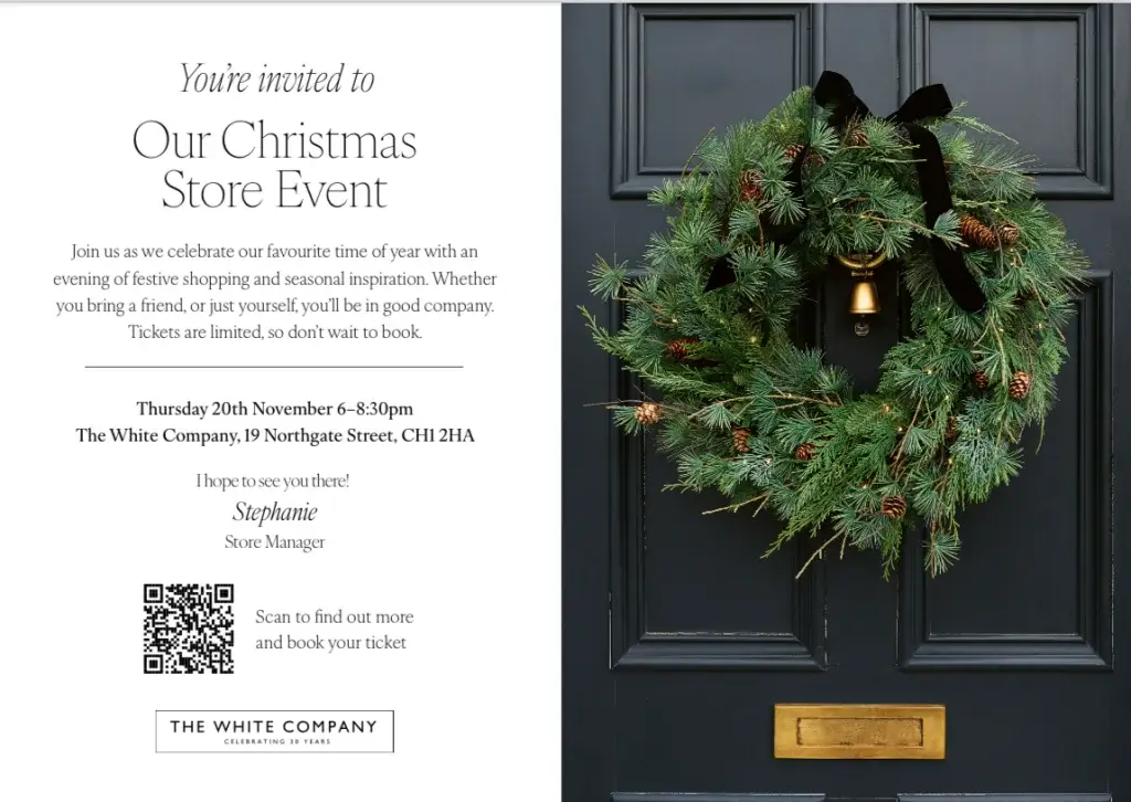 The White Company Christmas Store event Exclusive