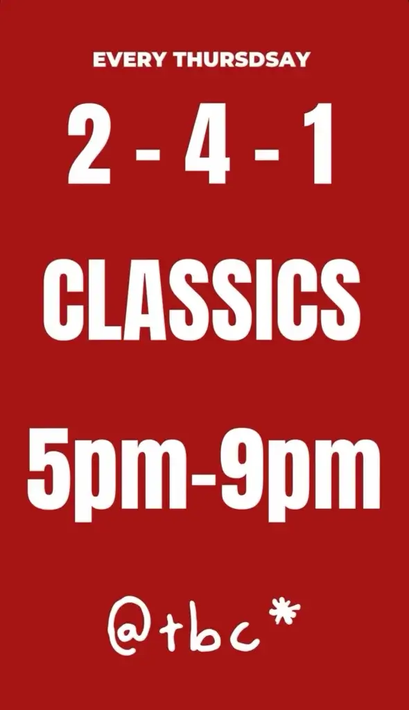 TBC Chester 241 Classic Cocktails Offer